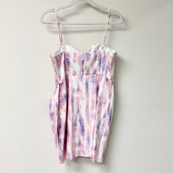 Michael Costello x Revolve Banks Tie Dye Underwired Mini Dress Purple Pink M - Picture 4 of 6